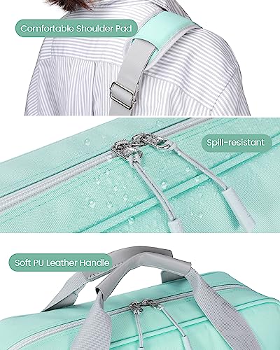 3 Inch 3 Ring Zipper Binder with Shoulder Strap & Handle & Multi-Pocket - 3" Binder with Zipper for School, Compatible with 13-Inch MacBook/Tablet -Patent Design Light Blue | Binder Bag with Laptop organizer for School Travel,Fit 13" MacBook & Tablet,700