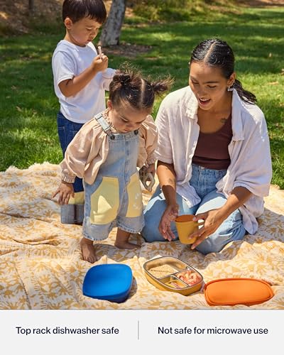 Lalo Bento Box - Dishwasher Safe, Easy to Open & Clean Silicone & Stainless Steel Lunch Box for Kids, Portable for Daycare - Blue Raspberry - color: Blue Raspberry