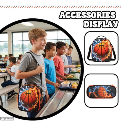 Meetbelify Rolling Backpack for Boys Basketball Backpack with Wheels Kids Roller Suitcase Travel Luggage for Elementary Student Ages 6-8 - color: Basketball