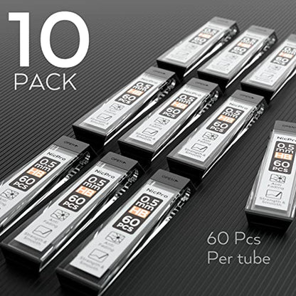 Nicpro 600 PCS Lead Refills 0.5mm HB #2 Break Resistant Mechanical Pencil Refills 0.5 mm, 60 Pack Per Tube, 10 Tubes - size: 60 Count (Pack of 10), style: 0.5 HB