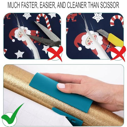WrappingPaperCutter Cylinder Paper Cutter Paper Cutter for Packaging，Green - color: 1PCS-Green