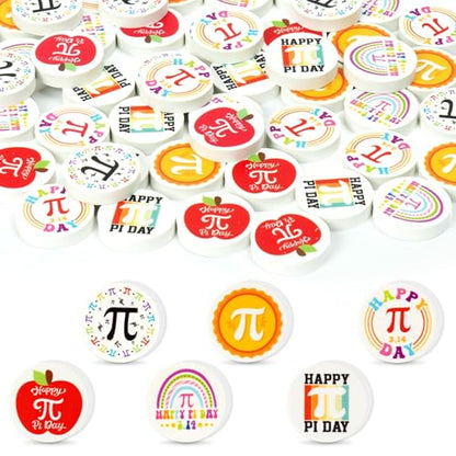 Math π Mini Erasers for Kids - 60Pcs Back to School Gifts Pi Day Pencil 3D Puzzle Erasers Desk Pet Stationery Gifts π Themed School Classroom Reward Game Prizes Goodies Bag Fillers for Students - style: Pi Day