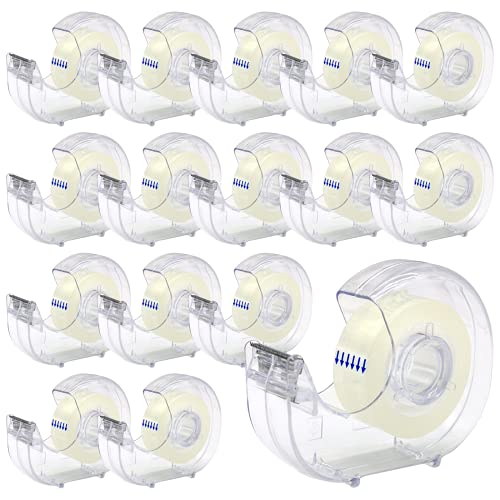 OWLKELA Clear Tapes and Refillable Dispensers 16 Pack, 0.7" x 28 yds per roll, Transparent Tape Refills, Office Tape with Dispenser for Home, School - size: 16 Pcs