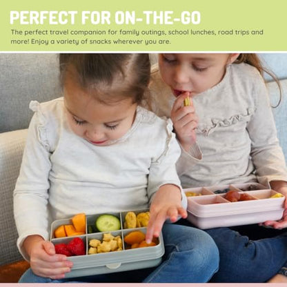 melii Snackle Box | 6-Compartment Divided Snack Container, BPA-Free Food Storage with Removable Dividers for School, Travel & On-the-Go Snacking (Bear) - color: Bear