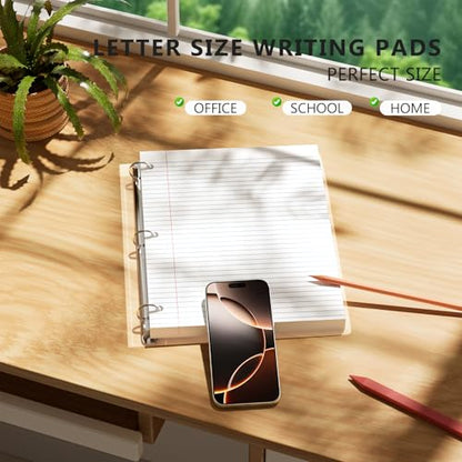 3-Pack White Loose Leaf Paper 390 Sheets Filler Paper 8 * 10.5 College Ruled 3-Hole Punched for 3-Ring Binders Notebook Lined 8" x 10.5" - color: White 3 Pack