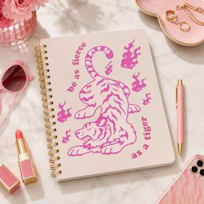 Pearhead Spiral Hardcover Notebook 8x10.5 – Pink Tiger College-Ruled Writing Journal with 200 Lined Pages, Perforated Paper for School, Notes & Creative Writing - color: Pink Tiger Spiral Notebook