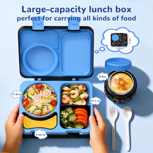 Kids Lunch Box with Thermo, Leakproof Bento Box for Kids with 8OZ Insulated Food Jar, Ice Pack, Sauce Cup, Utensils, Removable Tray & Dividers for School Daycare Travel (Game controllers) - color: Game controllers