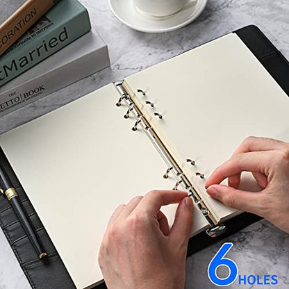 A5 Blank Refill Paper for 6-Ring Binders Planner Traveller Journal Notebook Dairy,Filler Paper Insert, 80 Sheets 160 Pages, Blank - color: White