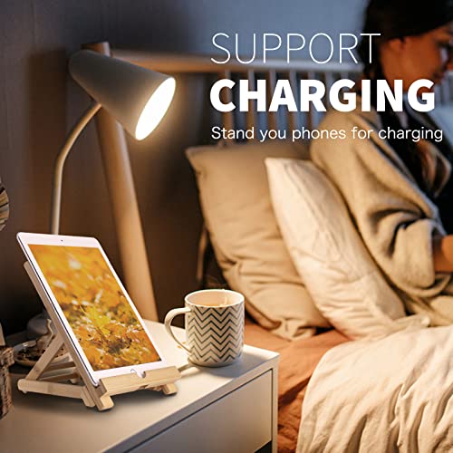 Healfyya Bamboo Tablet Stand Holder - Adjustable Folding Wood iPad Stand With Chargeable Hole for Desk and Cooking (Tablet A) - color: Tablet Stand A