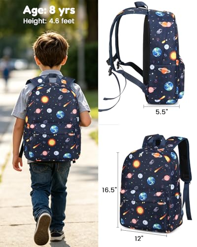 CAMTOP Backpack for Kids, Boys Girls Preschool Backpacks with Lunch Box Toddler Kindergarten School Bookbag Set (Blue Planet) - color: Blue Planet
