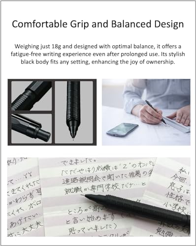 Orenz nero 0.2 HB Black Body + Ain 0.2 HB leads, original Black slim pen case - size: 0.2mm