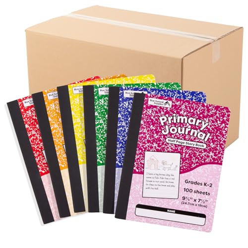 Blue Summit Writing Bulk Journals For Kids, Primary Composition Notebook K-2, Kindergarten Notebook For Kids to Learn to Write, 100 Sheets, Bulk 48 Pack, Assorted Colors - size: 48 Pack, style: Half Page