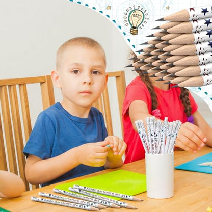 Tenceur 24 Pcs Kindergarten Pencils Bulk Motivational Pencils with Erasers Inspirational Pencil with Back to School Supplies for Kids Student Teacher Classroom Reward - style: Kindergarteners