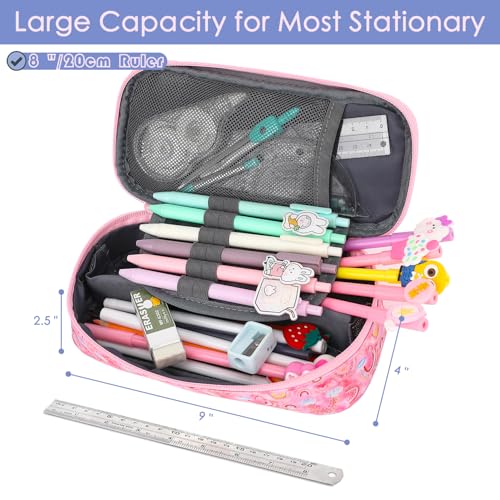 FlowFly Large Capacity Pencil Case for Kids, Boys & Girls – Zippered Multi-Functional Pen Pouch, Soft & Portable Pencil Bag for School, Teens, Students, Rainbow - color: Rainbow