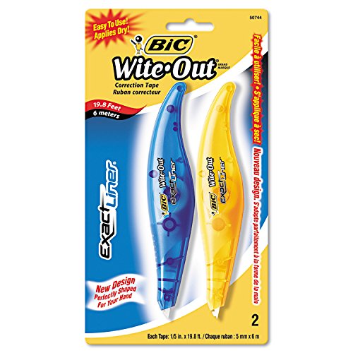 BIC Wite-Out Brand Exact Liner Correction Tape, White, 2-Count