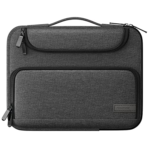 MoKo 13-14 Inch Laptop Sleeve Bag with Double Pockets | Fits Mac Air 13-inch M5, Mac Neo A18 Pro, MacPro 14-inch M5/M4/M3/M2/M1 and Mac Air 13-inch, Black & Gray - color: Black & Gray, style: 13-14 Inch