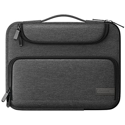 MoKo 13-14 Inch Laptop Sleeve Bag with Double Pockets | Fits Mac Air 13-inch M5, Mac Neo A18 Pro, MacPro 14-inch M5/M4/M3/M2/M1 and Mac Air 13-inch, Black & Gray - color: Black & Gray, style: 13-14 Inch