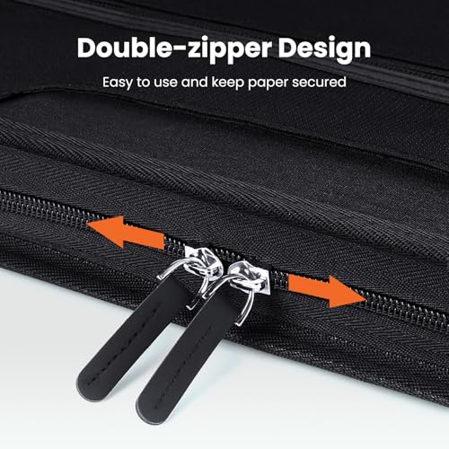 Sooez Heavy Duty Accordion File Organizer with Hidden Handle, Portable 12 Pockets Expanding File Folders, Cloth Monthly Bills Receipt Organizer for Letter/A4, School Classroom Home & Office Supplies | 12 Pockets, Expanding Important Document Folder, Cloth