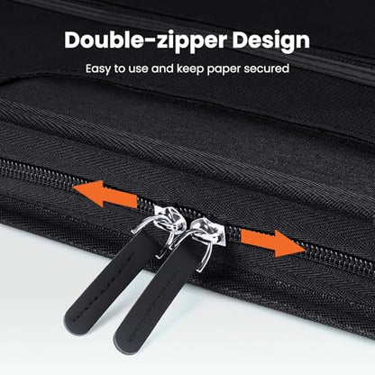 Sooez Heavy Duty Accordion File Organizer with Hidden Handle, Portable 12 Pockets Expanding File Folders, Cloth Monthly Bills Receipt Organizer for Letter/A4, School Classroom Home & Office Supplies | 12 Pockets, Expanding Important Document Folder, Cloth