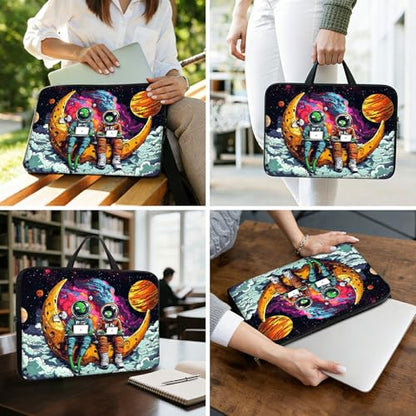 11.6 12 12.2 12.3 inch Laptop Sleeve with Handle, Alien Astronaut Water‑Resistant Tabet Carrying Case for MacBook Air 12/Chromebook/HP/Dell/Lenovo/Asus/Acer - color: Alien astronaut, size: 11-12.3 inch Devices