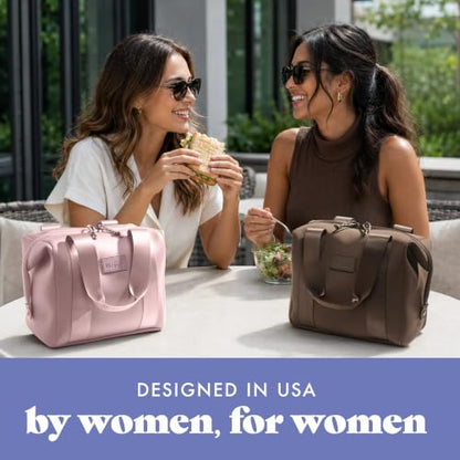 Fit & Fresh Remi Lunch Bag for Women Work – Neoprene Lunch Tote with Containers & Ice Pack, Reusable Meal Prep Lunch Box, Large Capacity, Machine Washable, Mauve - color: Mauve