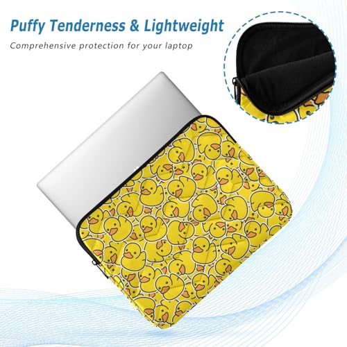 SLENDER Cute Laptop Sleeve - 13 inch DAZZLING YELLOW Duck Design Tablet Bag - Waterproof WOMEN'S/MEN'S Laptop Accessories - color: Cartoon Yellow Duck