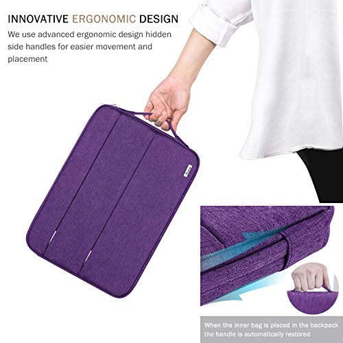 Voova 13 13.6 Inch Laptop Sleeve Case Compatible with MacBook Air 13 M1/M2/M3/M4 2020-2025, MacBook Pro 13/14, IPad Air/Pro 13, Waterproof Slim Computer Bag Cover with Handle, Purple - color: Purple, size: 12.6-13.6 Inch