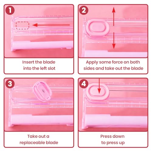 A3 Small Paper Trimmer, Portable Paper Cutter for Label, Origami, Card, Photo, Cardstock, and Craft Project, Pink - color: Pink