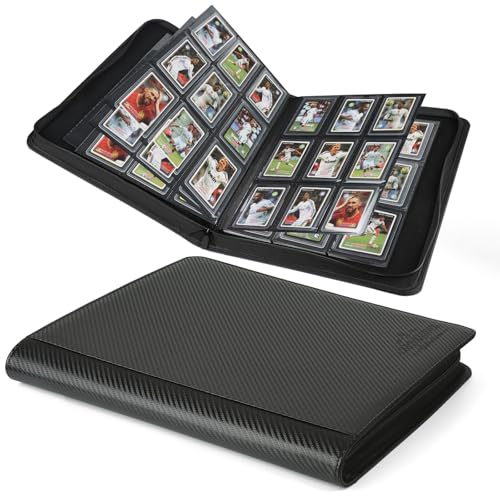 Toploader Binder,Toploader Hard Cases, 9-Pocket Pages Sleeves Hold up 288 Cards.Toploader Card Binder with Sleeves for “3×4” rigid，Card Holder(black) - color: black1, size: 9 Pocket 288 Toploader