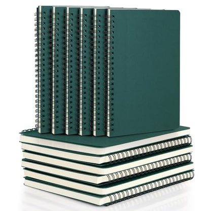 EUSOAR Spiral Notebooks, 12 Packs A5 5.5"x8.3" 120 Pages Hardcover Lined Travel Writing College Ruled Notebooks, Memo Notepad Sketchbook, Students Office Business Subject Diary Book Journal-Dark green - color: Dark green, size: 12 Packs