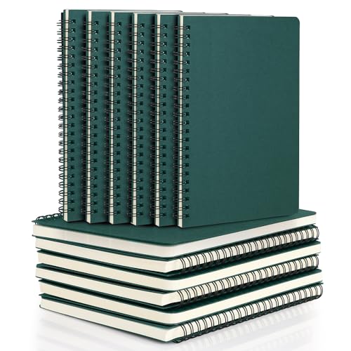 EUSOAR Spiral Notebooks, 12 Packs A5 5.5"x8.3" 120 Pages Hardcover Lined Travel Writing College Ruled Notebooks, Memo Notepad Sketchbook, Students Office Business Subject Diary Book Journal-Dark green - color: Dark green, size: 12 Packs