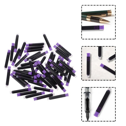 100pcs Erasable Fountain Pen Ink Cartridges Smooth Writing Refills for School and Office Supplies Compatible Most Fountain Pens