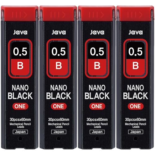 JVPEN Mechanical Pencil Refills, 0.5mm B Nano Black Lead, Smooth Writing, Break-Resistant, Office & School Supplies, 4-Pack, 30pcs - style: 0.5mm NANOBLACK_B_4pack