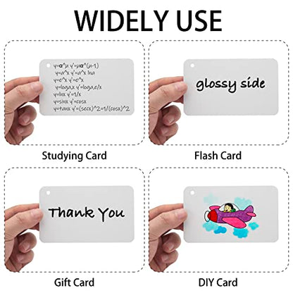 3x5 Blank Index Cards Study Flash Cards with Rings, 300PCS Rounded Hole-punched White Cardstock Heavy Weight Note Cards, Language FlashCards or Recipes DIY