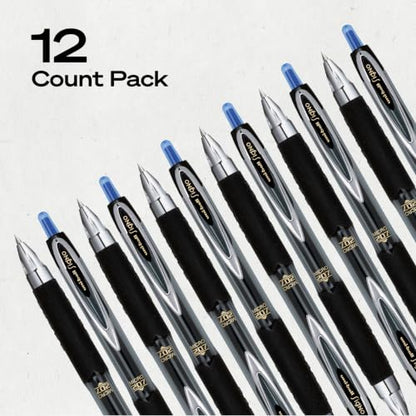 uniball™ 207 Gel Pens, Blue Ink, 0.5mm Micro Point, Retractable, 12 Count, Smooth Writing, Fraud-Resistant, uni Super Ink™ - color: Blue, size: 12 Count (1 Pack), style: Micro