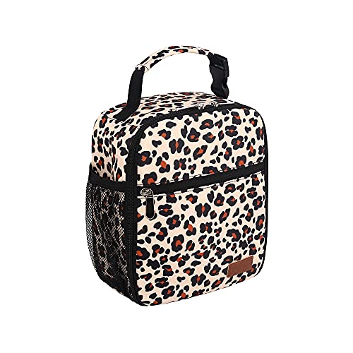 Femuar Lunch Box for Men Women Adults Small Lunch Bag for Office Work Picnic - Reusable Portable Lunchbox, Leopard - color: Leopard