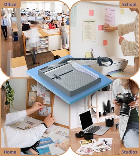 Firbon 12 Inch Guillotine Paper Cutter, 30-Sheet Capacity Paper Trimmers | Gray | Heavy Duty Cutter | Dual Scales | Paper, Cardstock & Photo Trimming | Scrapbooking Crafts | Office, Home & Studio Use - color: Gray