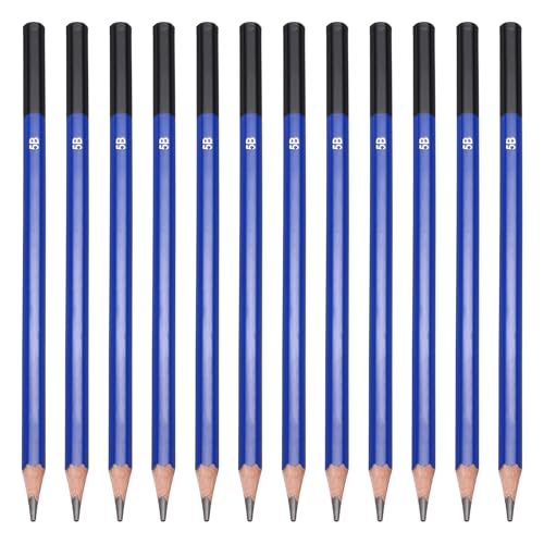 PATIKIL 5B Drawing Pencils for Sketching, 12PCS Sketch Pencils for Drawing Art Pencils Graphite Wood Pre-sharpened for Drawing Sketching Artists, 5B Pencils - size: 1 Count (Pack of 1), style: 5B