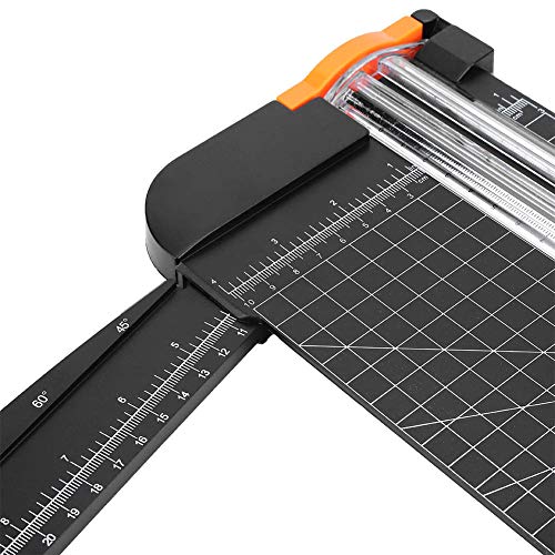 Portable Sliding Paper Trimmer, Paper Tool for Craft, and School Supplies, 310mm Cutting Size with Folding Ruler, ABS Plastic Photo Label
