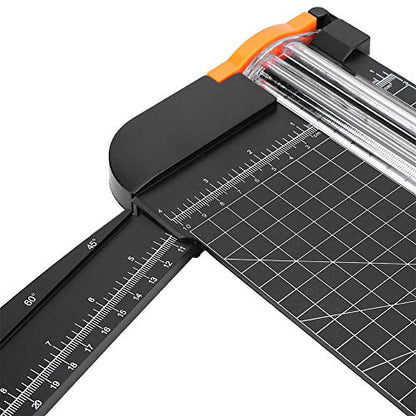 Portable Sliding Paper Trimmer, Paper Tool for Craft, and School Supplies, 310mm Cutting Size with Folding Ruler, ABS Plastic Photo Label