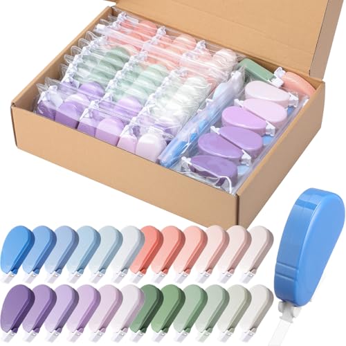 Chivao 100 Pack Mini Correction Tape Bulk Ink Corrector Eraser Tape Set Cute Aesthetic Colorful Instant Correction Applicator for Office School Student Stationery Supplies, 0.2 x 158 Inch (Pastel) - color: Pastel Color