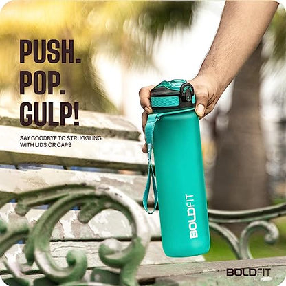 Boldfit Sipper Bottle for Adults - Water Bottle with Motivational Time Markers for Kids, School Boys, Girls, Sports Water Bottles for Gym with Measurement BPA Free Water Bottles Mint Green
