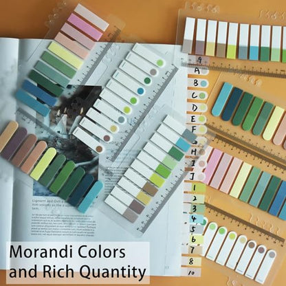 YOUDEFUL 1600pcs Translucent Sticky Note Tabs, Morandi Page Markers for Annotating Books,Repositionable Book Flags Tabs Strip with Binders, Clear Sticky Notes,Page Tabs,Index Tabs - size: Tabs White