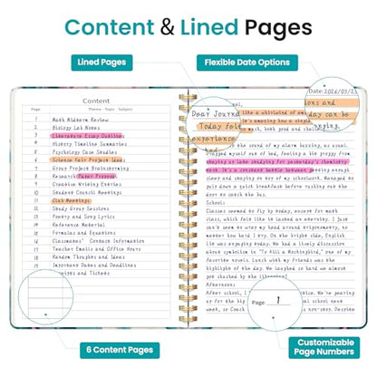 ZOTIA Lined Spiral Journal for Women, A5 Aesthetic Hardcover Notebook for Work, School & Note Taking, Pretty College Ruled Journal, 140 Pages, 6" x 8", Candy Marble - color: T-Candy Marble