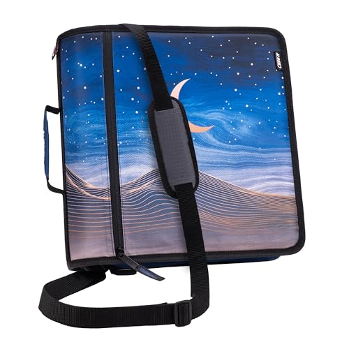 Case-it Mighty Zip Tab School Zipper Binder | 3-Inch O-Rings, 600-Sheet Capacity, 5-Subject Expanding File Folder, Multiple Pockets & Storage Organizer, Shoulder Strap | D-146 Desert Night - color: C Desert Night, size: 1 Pack