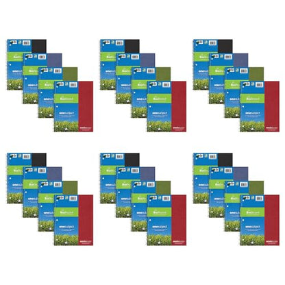 ROARING SPRING Case of 24, Environotes Recycled One Subject Spiral Notebook, Heavyweight College Ruled BioBased Paper, 11" x 8.5" 70 Sheets, Assorted Earthtone Covers - size: 11" x 8.5", style: 1 Case