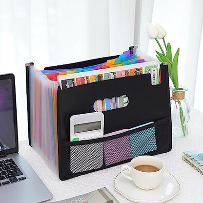 EOOUT Accordion File Organizer 36 Pockets, Letter A4 Size Expanding File Folder, Large Capacity Document Organizer with Blank Label for Office School
