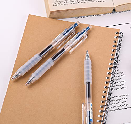 czxwyst GP270 Refillable & Retractable Gel Ink Pens with Soft Grip Large Capacity 0.5mm Fine Point 12-Pack (Blue Black) - color: Blue Black