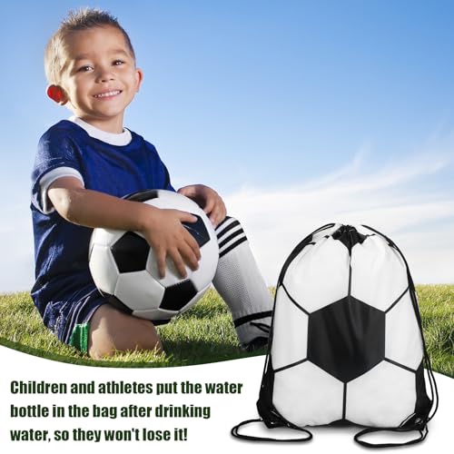 2 Pcs Soccer Water Bottle 24 oz Soccer Reusable Water Bottles with Drawstring Bag Gifts for Boys Players Sport Party Favors Cycling Traveling Outdoor Accessories