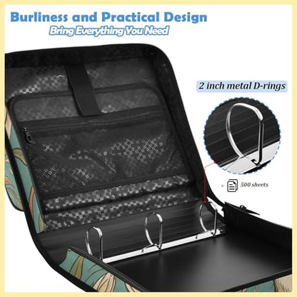 Playful Otters 2inch 3 Ring Zipper Binder Multi-Pocket Storage Holds 14 Inch Laptop for Students and Office Use - color: Playful Otters